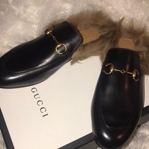 Gucci Princetown Fur flats size 38